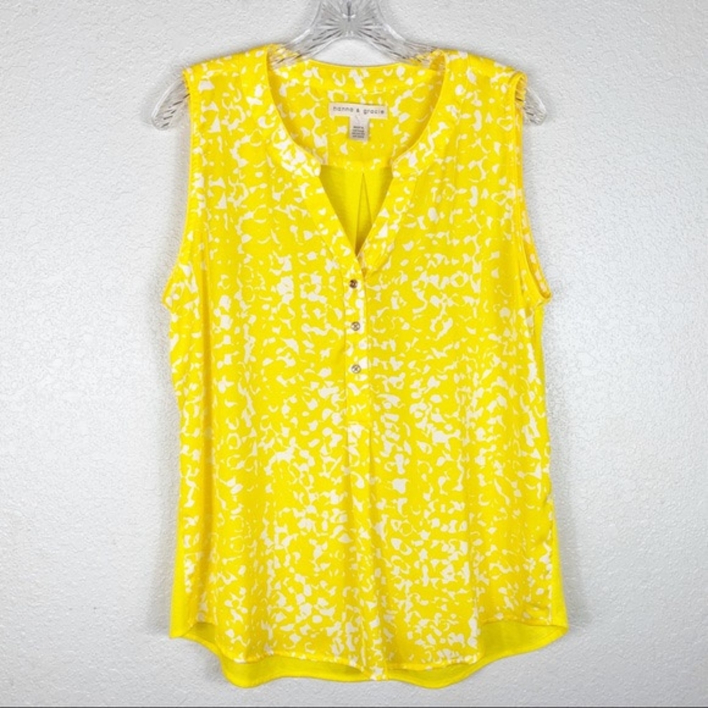 hanna & gracie yellow & white top